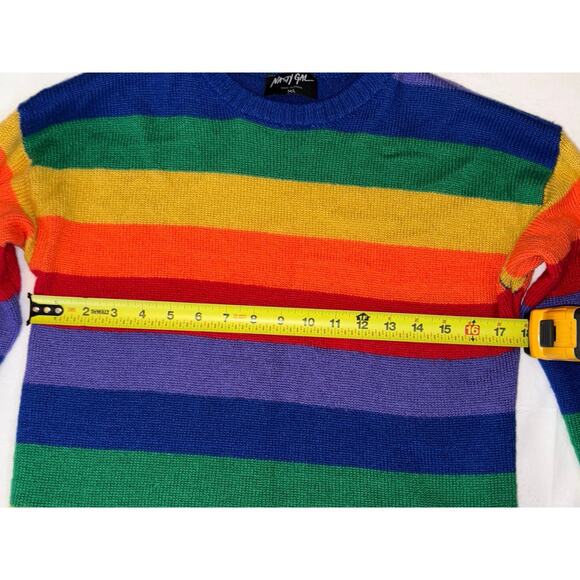 Nasty Gal Women’s M/L Rainbow Crewneck Sweater - Picture 3 of 8